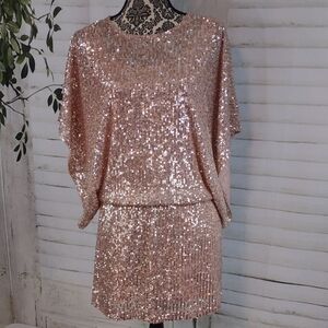 Antthony Rose Gold Sequin Mimi Dress Size M
